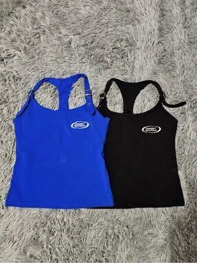 Gaspari Appeal Blue and Black Racerback Tank Tops - Pack of 2